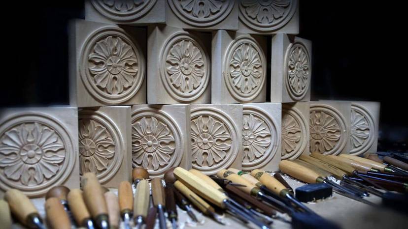 Carving Antique Style Rosette