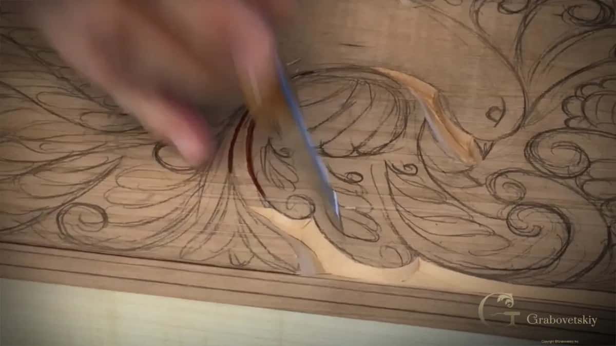 Blade slicing a long curve below the wing