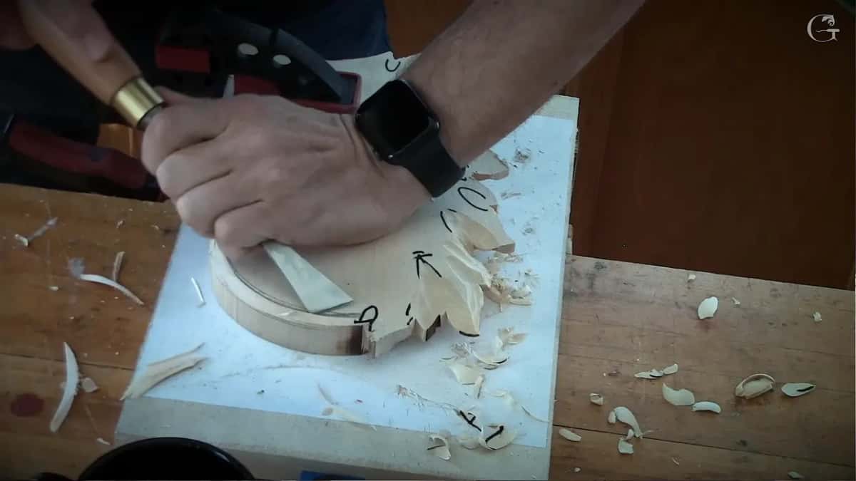 Flat blade pressed low on the round part