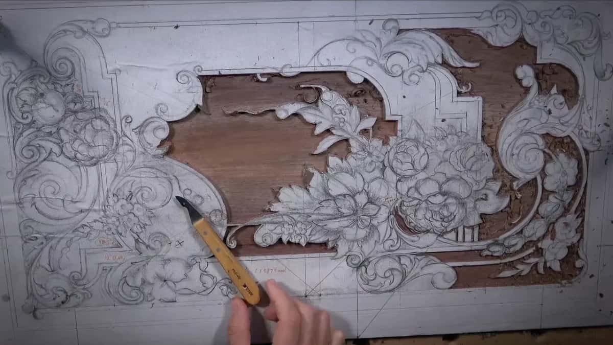 Yellow handled knife low on the panel