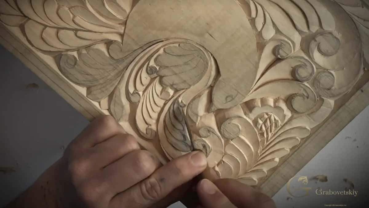 Knife upright in a feather