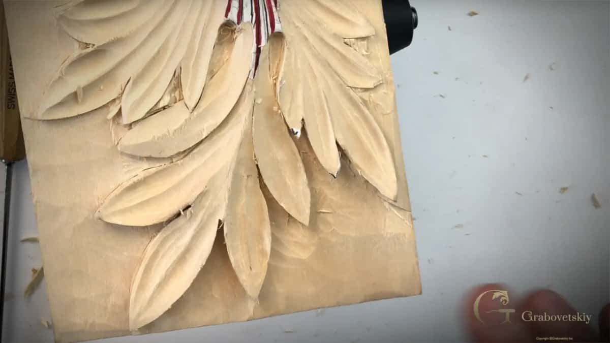 The leaf after lesson 5, with dark shadow lines beneath the lobes