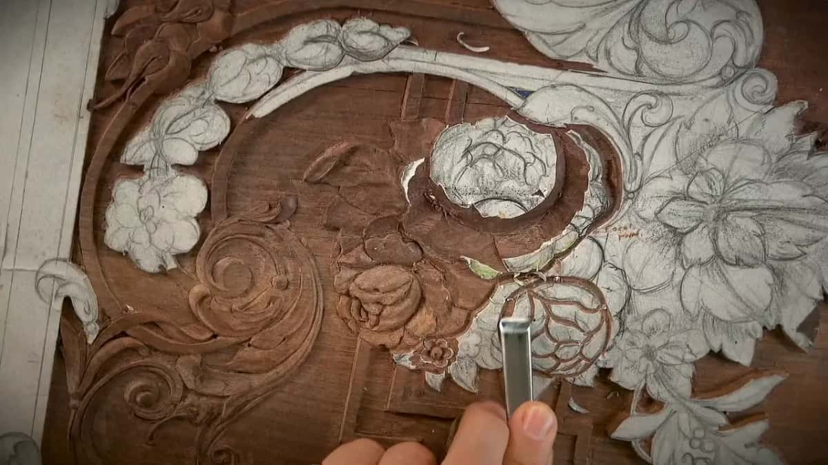 Flat blade rising to a paper rose