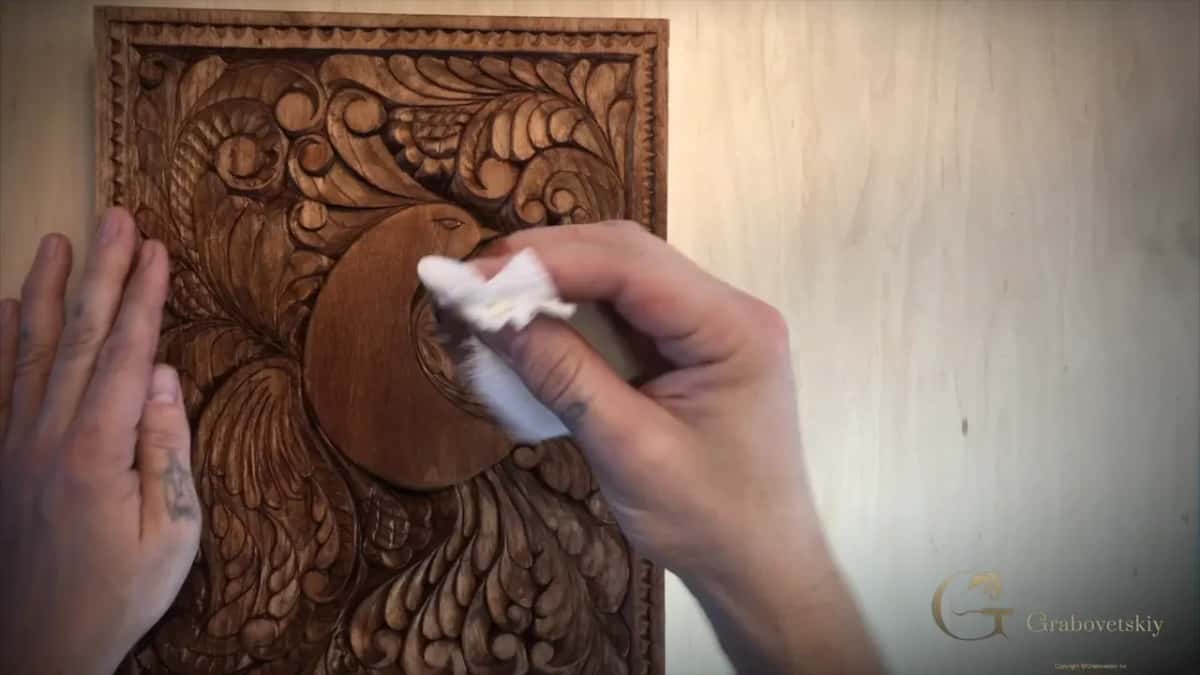 Paper napkin wiping the bird's body