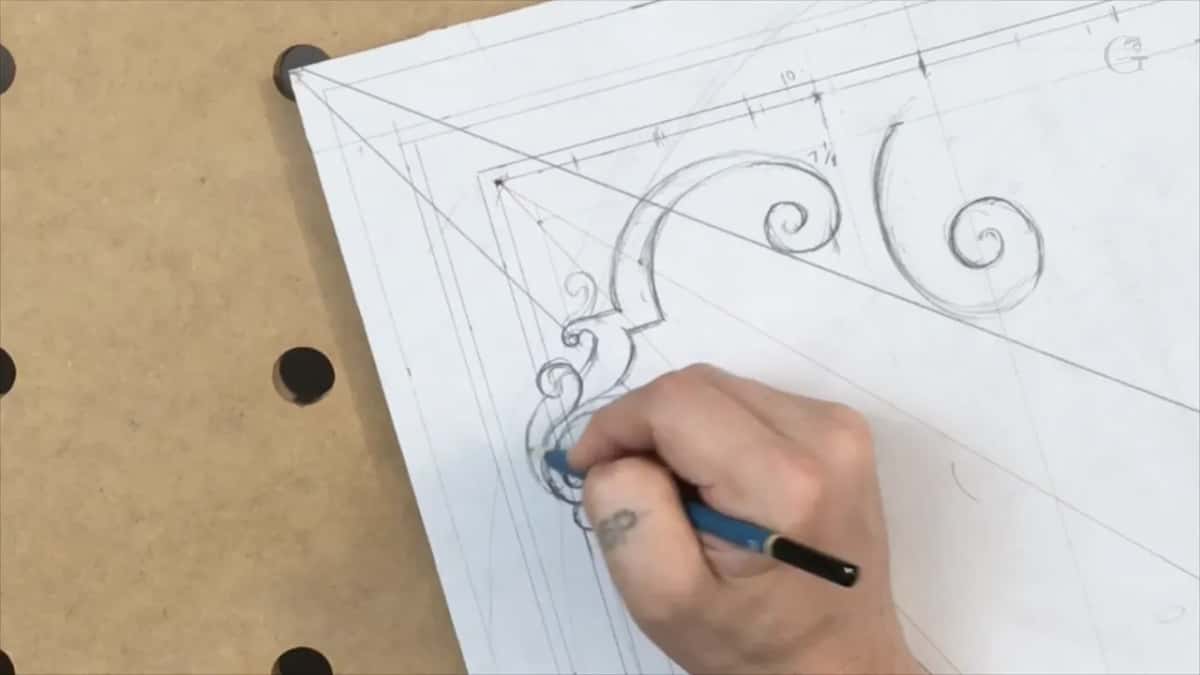 Pencil at the scroll