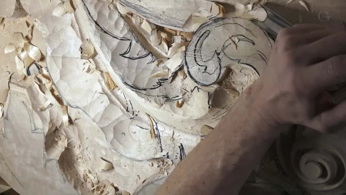 A gouge down in the groove.