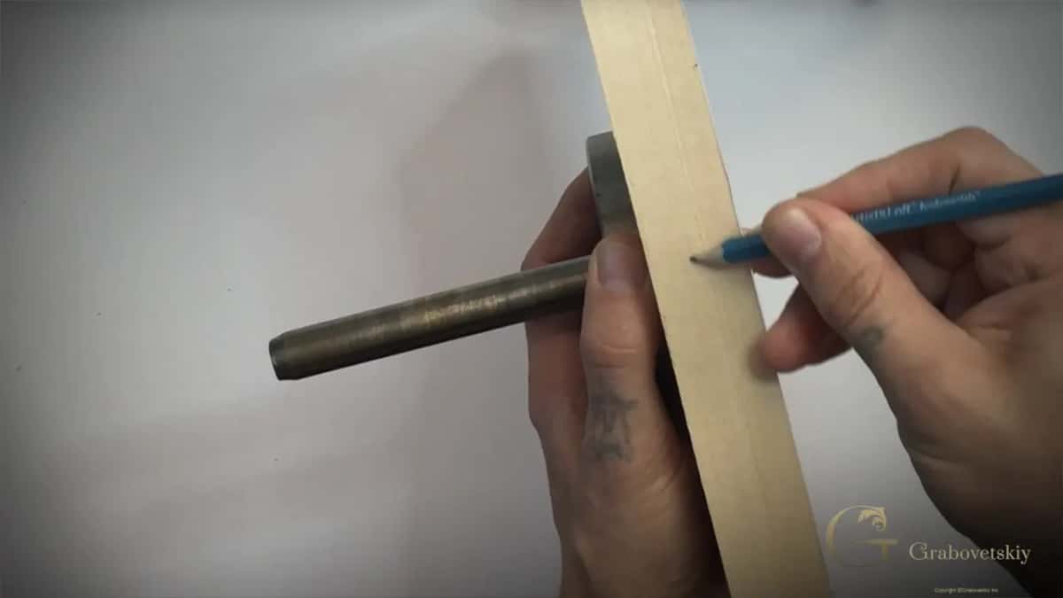 Pencil marking the depth