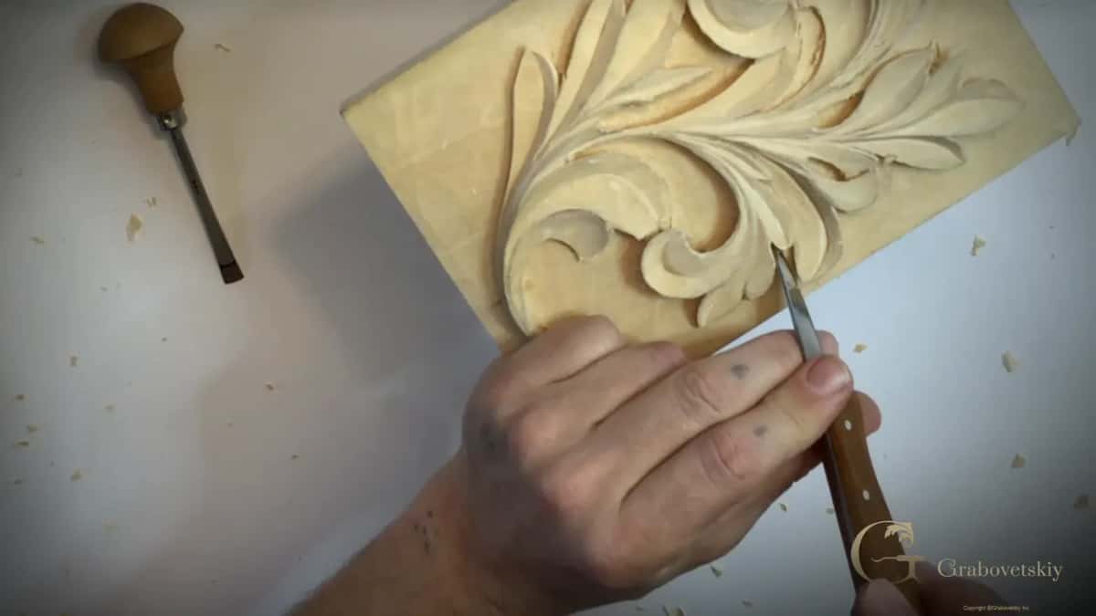 Knife with a wood handle at the lower middle