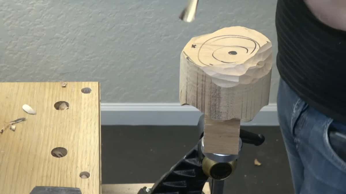 Top of the blank, center marked.