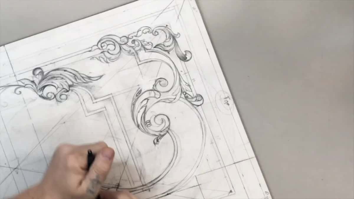 Black pencil at the bottom border