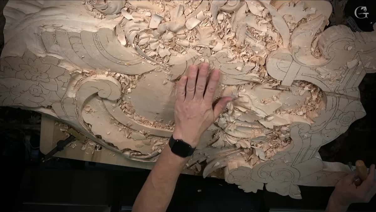 Full panel, one hand flat on it