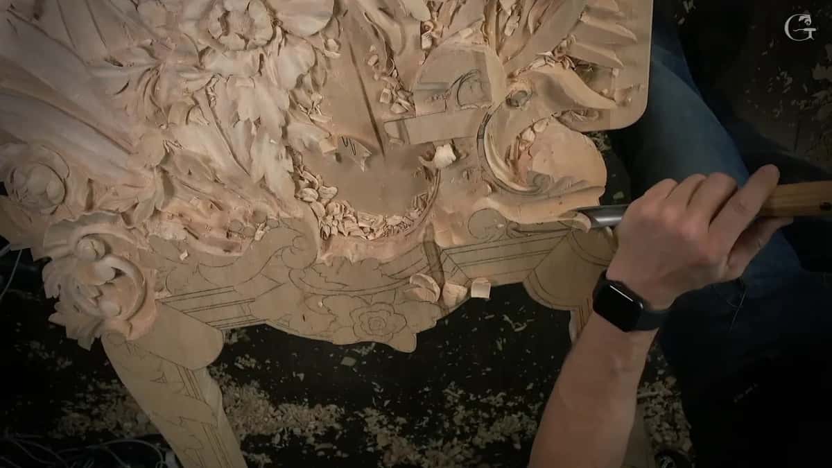 Overhead view of the panel