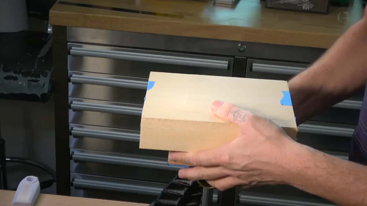 Blue tape at each end