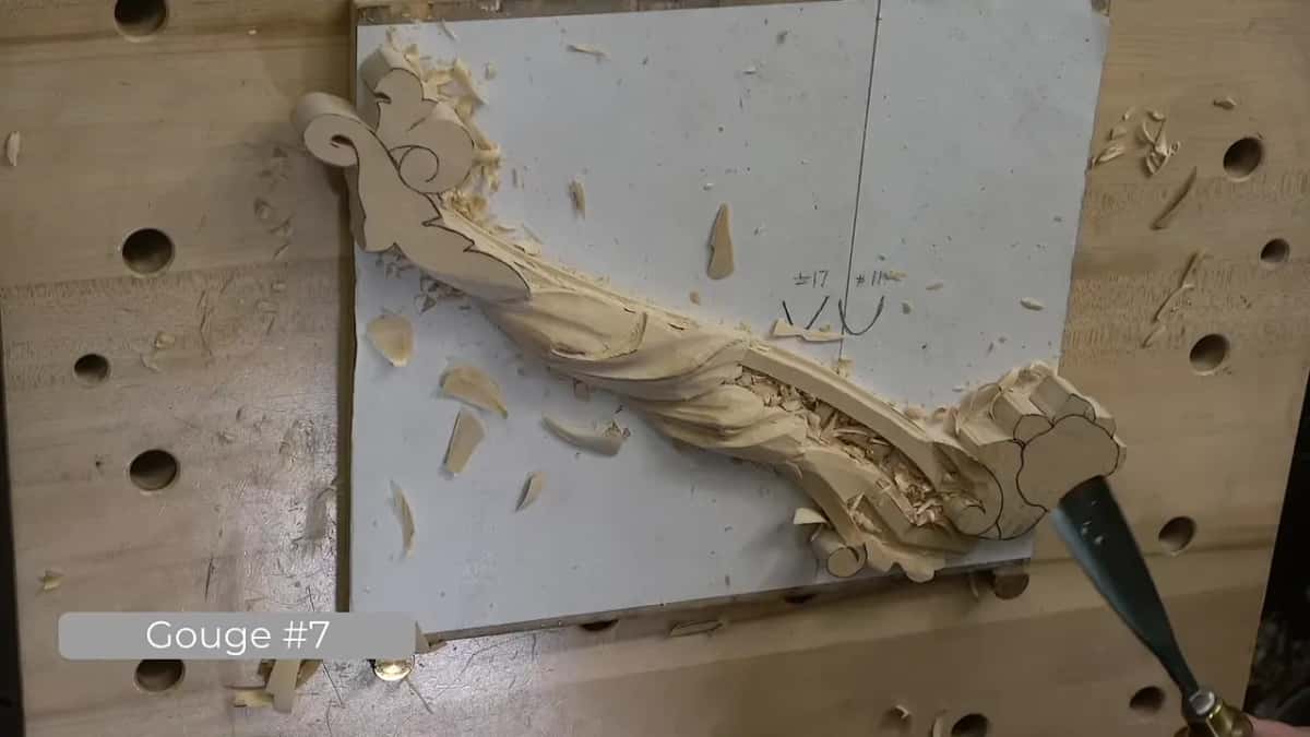 A big gouge at the lower right, labeled Gouge #7.