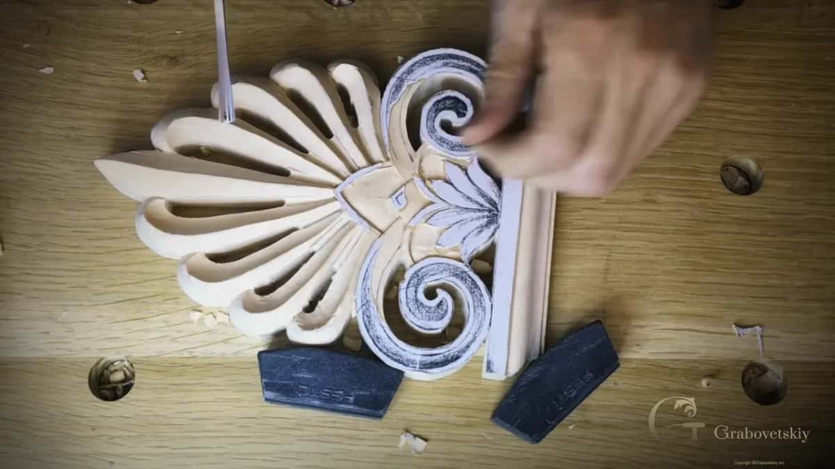 Number five gouge clearing ground by the scroll