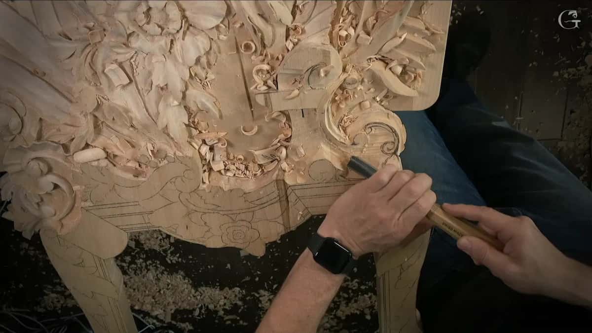 Gouge at the lower right