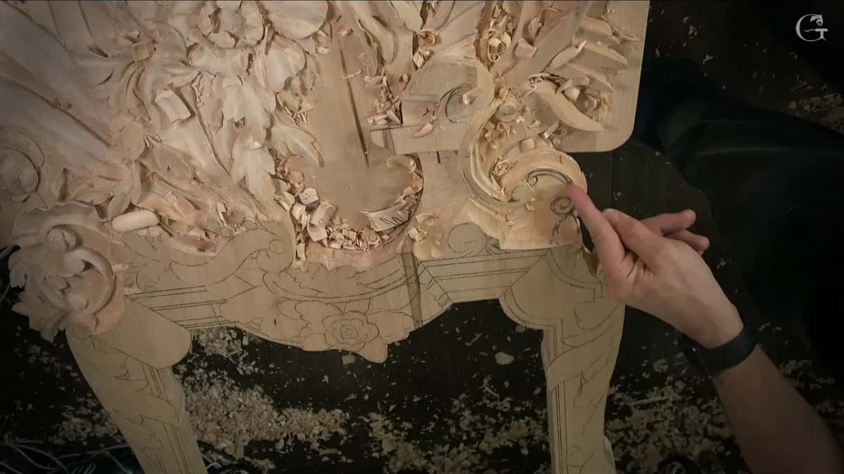 The carved panel from above