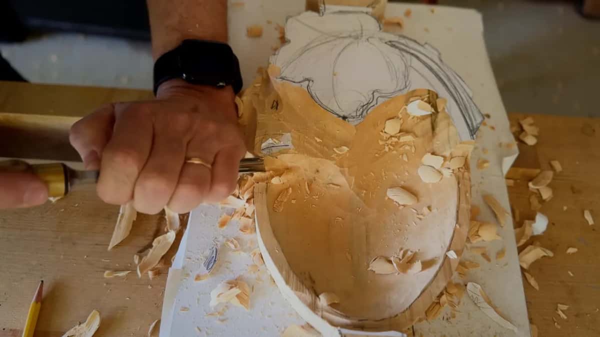 Left side again, the gouge reaching in