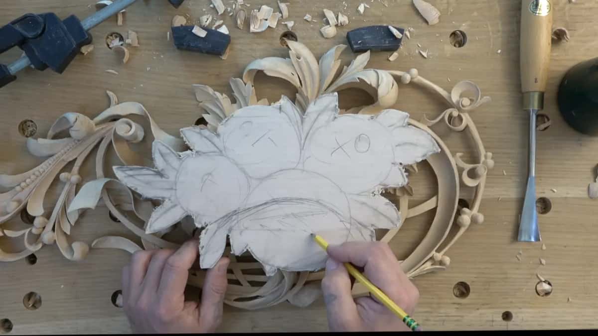 X marks pencilled on the flower rings