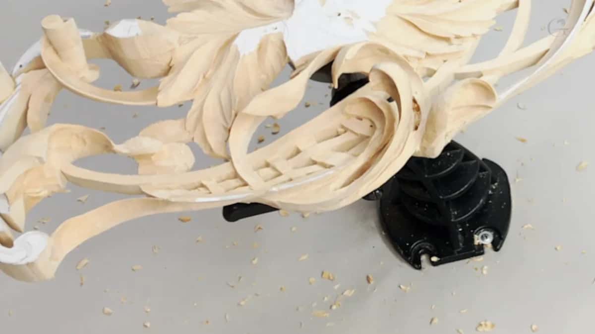 Ribbons twist through open leaves